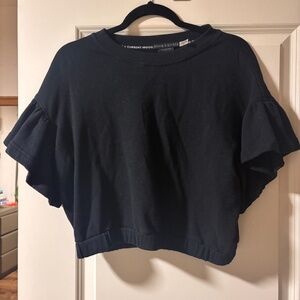 Alice + Olivia ruffle sleeve crop sweatshirt